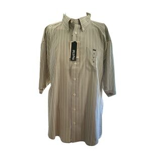 Van Heusen Men's Striped Button Down Shirt - Green and White